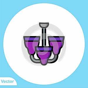 Chandelier flat vector icon sign symbol
