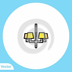 Chandelier flat vector icon sign symbol