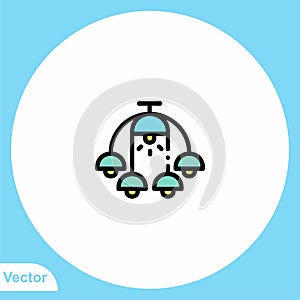 Chandelier flat vector icon sign symbol