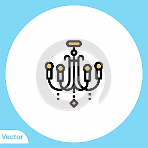 Chandelier flat vector icon sign symbol