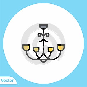 Chandelier flat vector icon sign symbol