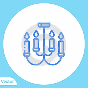 Chandelier flat vector icon sign symbol