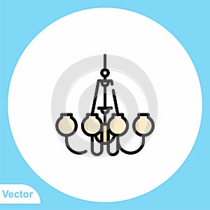 Chandelier flat vector icon sign symbol