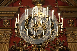 Chandelier luster in St. Andrew`s Church in Kyiv