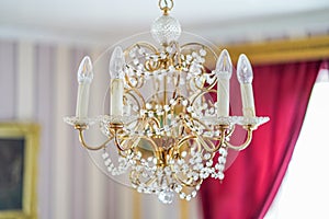 Chandelier, luxury retro style with colorful background