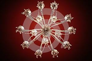 Chandelier, luxury retro style on dark background