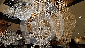 chandelier in one of the building, furniture, and hardware stores in a department store mall