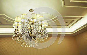 crystal chandelier room ceiling light lamp home lighting photo