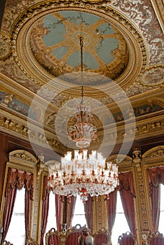 Chandelier with seeling decorations