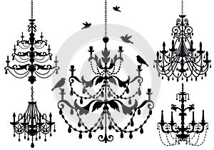 Chandelier set, vector photo