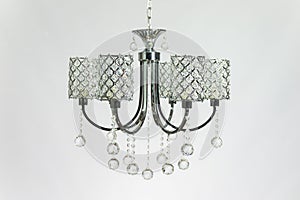 Chandelier Silver Gray with Crystal