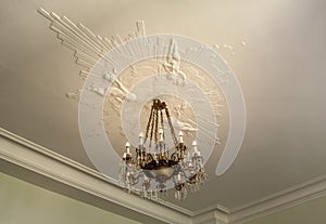 Chandelier and stucco