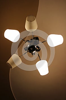 Chandelier with two fused bulbs