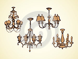 Chandelier. Vector drawing