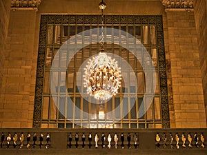 Chandeliers in Grand Central Station Manhattan New York City USA photo