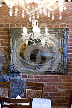 Chandeliers and mirror photo