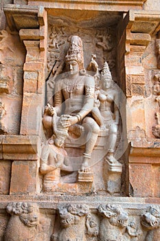 Chandesanugraha-murti, blessing Chandesa, northern niche of the central shrine, Brihadisvara Temple, Gangaikondacholapuram, Tamil