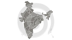 Chandigarh state blinking red highlighted in map of India