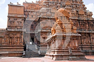Chandikesvara shrine and northern entrance, Brihadisvara Temple, Tanjore, Tamil Nadu. View from North photo