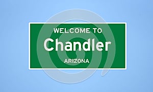 Chandler, Arizona city limit sign. Town sign from the USA. photo