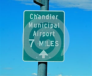 Chandler Arizona Municipal airport sign. photo