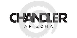 Chandler, Arizona, USA typography slogan design. America logo with graphic city lettering for print and web photo