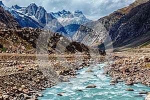 Chandra River in Himalayas