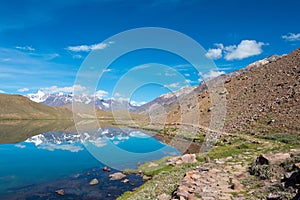 Chandra Taal Moon Lake in Lahaul and Spiti, Himachal Pradesh, India.