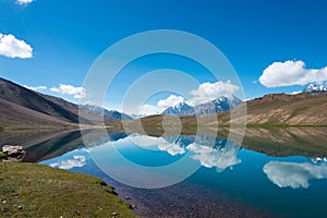 Chandra Taal Moon Lake in Lahaul and Spiti, Himachal Pradesh, India.