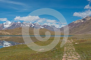 Chandra Taal Moon Lake in Lahaul and Spiti, Himachal Pradesh, India.