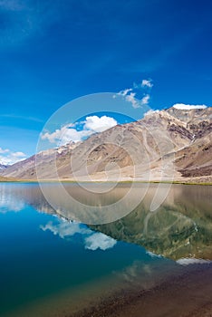 Chandra Taal Moon Lake in Lahaul and Spiti, Himachal Pradesh, India.