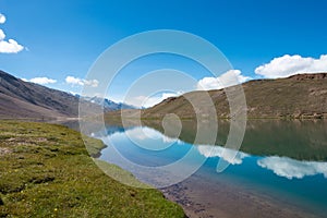 Chandra Taal Moon Lake in Lahaul and Spiti, Himachal Pradesh, India.