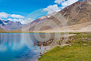 Chandra Taal Moon Lake in Lahaul and Spiti, Himachal Pradesh, India.