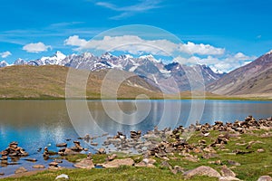 Chandra Taal Moon Lake in Lahaul and Spiti, Himachal Pradesh, India.