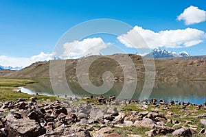 Chandra Taal Moon Lake in Lahaul and Spiti, Himachal Pradesh, India.