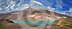 Chandra Tal lake in Himalayas