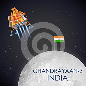 Chandrayaan 3 rocket mission launched by India for lunar exploration missionwith lander Vikram and rover Pragyan photo