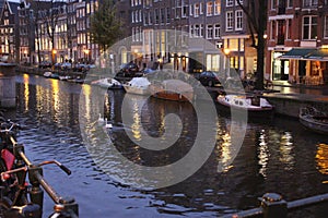 Chanel water Amsterdam Nederland evening photo