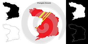 Changde outline map photo