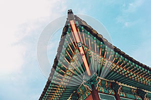 Changdeokgung Palace, Korean traditional eaves and roof in Seoul, Korea