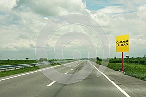 Change ahead concept- road sign