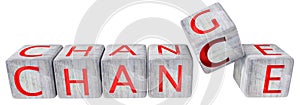Change chance cement dice  red text - 3d rendering