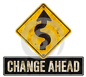 Change Changes Ahead Sign Detour Road Arrow