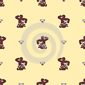 Change diaper pattern seamless. Baby`s clean and dirty diaper background. Baby fabric texture