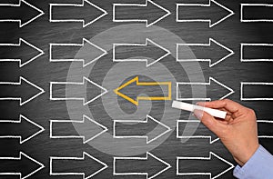 Change Direction - Leadership Business Concept