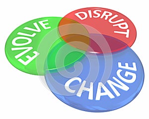 Change Evolve Disrupt Innovate New Idea Venn Circles photo