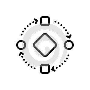 Black line icon for Change, transformation and convert photo