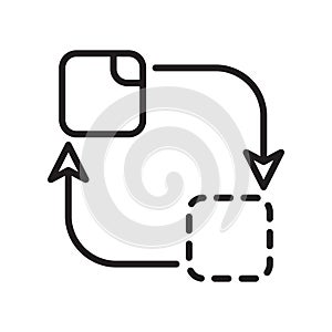 Change icon vector sign and symbol isolated on white background