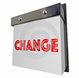 Change Improve Adapt Adjust Evolve Calendar Countdown 3d Illustration