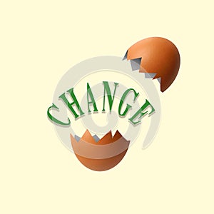 change inside the broken egg